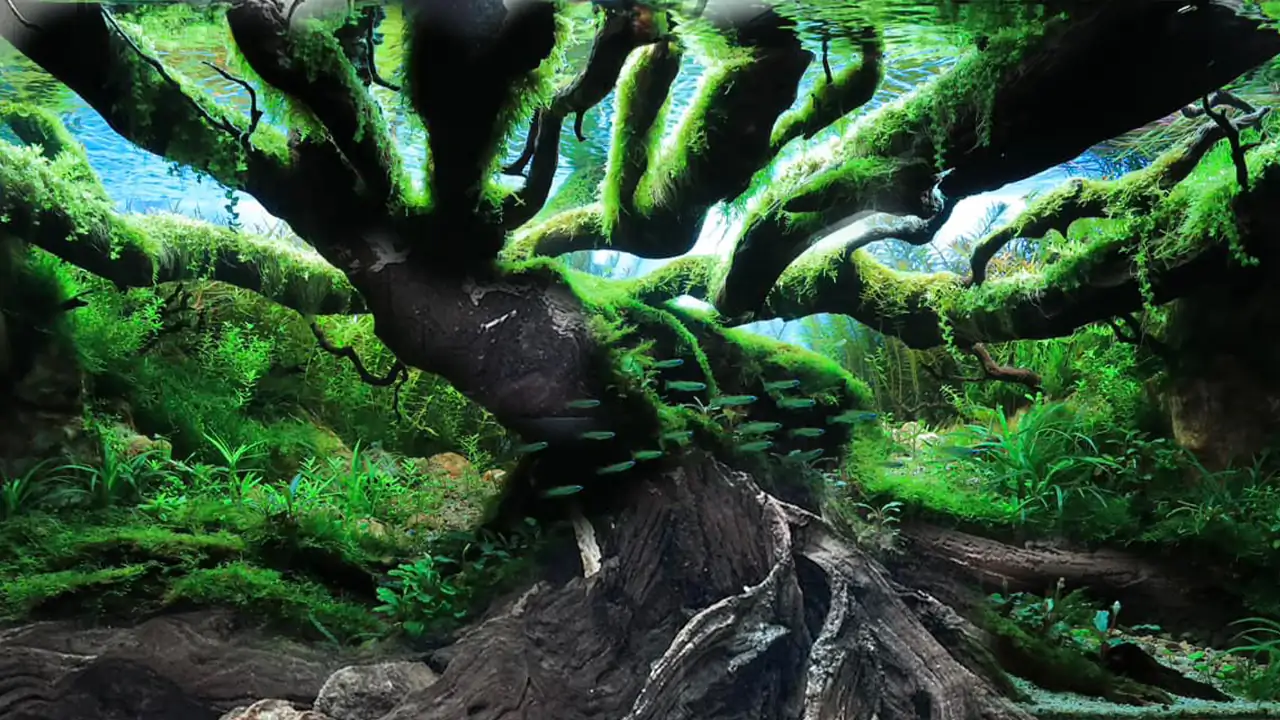 Aquascaping steps IAPLC 2024 Honor Prize Rank 16 - Rise and Shine - Nguyen Minh Toan/Vietnam